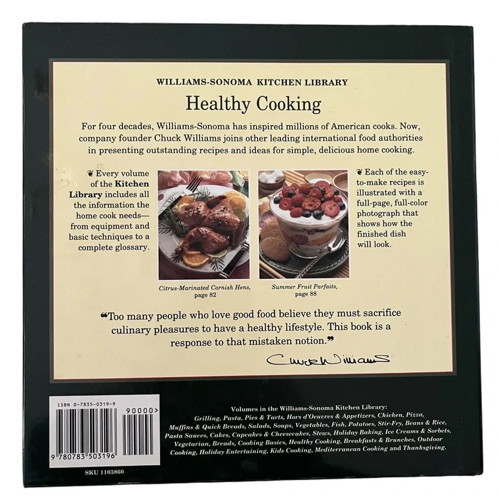 Williams Sonoma Healthy Cooking Hardcover Cookbook